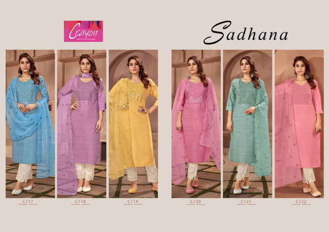 Crayon Sadhana By Kajree Embroidery Readymade Suits Catalog